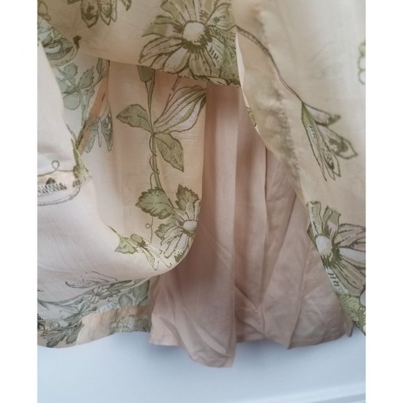 Mon Renn Women's Sz. 2 Wildflower Cut Out Tiered Chiffon Maxi Dress NWT - Picture 6 of 16